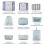 Set di 9 Sacchetti da Viaggio, 40*30*12cm, Blu/Rosa/Grigio 4
