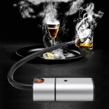 Mini Smoke Machine Portable Flavor Enhances Meat, Drinks And Barbecue, For Sous Vide Meat Salmon Cocktails Cheese BBQ Grill, 16 * 18 * 5cm