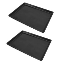 Pet Cage Plate Two Pack Lightweight Bedpan For Dogs And Cats Easy Cleaning Durable Toilet Tray For Cages And Crates Black