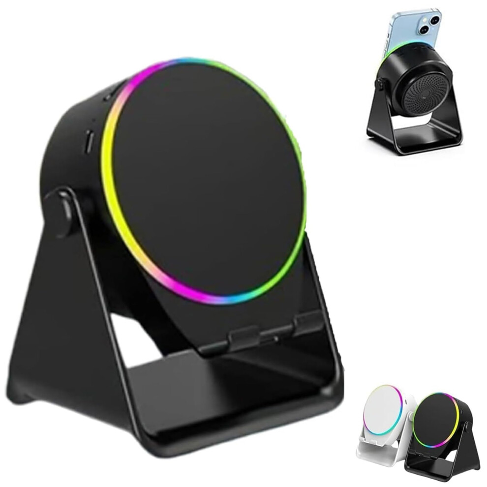 4In1 360Degree Rotating Bluetooth Speaker Stand, Wireless Phone Stand With Induction Speaker, Antislip Base, Black 9347817331622