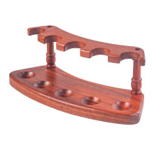 Smoking Pipe Rack,Tobacco Pipe Stand Holder for 5 Smoking Pipes, Wood Pipe Rack Display 5 Slots Design Wood Color 28.4x9.8x10cm