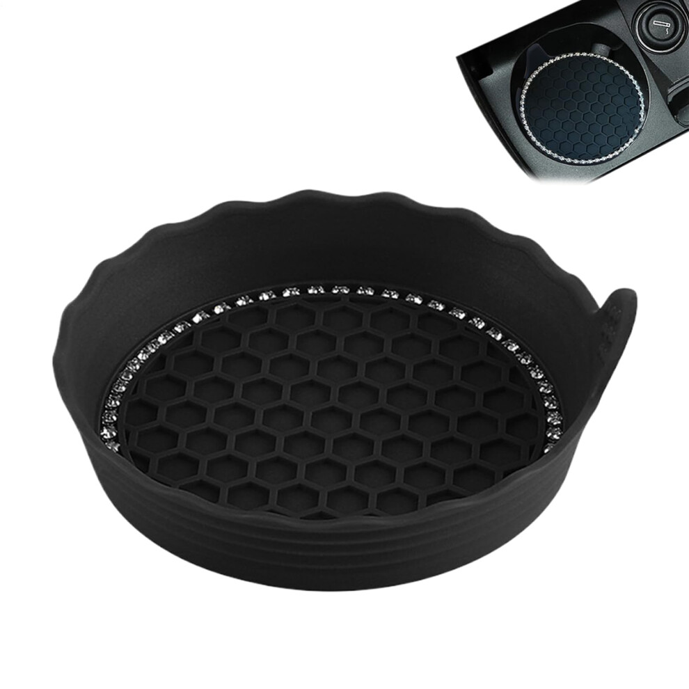 Car Cup Holder Insert With Rhinestone, Nonslip Waterproof Silicone Coaster For Women And Men 9347817331851