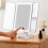 LED Trifold Makeup Mirror with  Touch Control, Adjustable Brightness, Portable Vanity Mirror for Dorm Room 3
