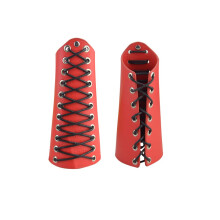 Archery Arm Guard Traditional Leather Arm Guard Soft Leather Breathable Archery Arm Guards (Red)