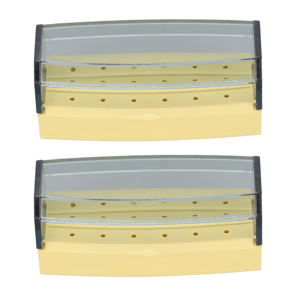 Manicure Drill Bits Storage Holder, Cleaning Brush Integrated Nail Drill Bit Organizer With Transparent Lid Dustproof Design For Professional Salon