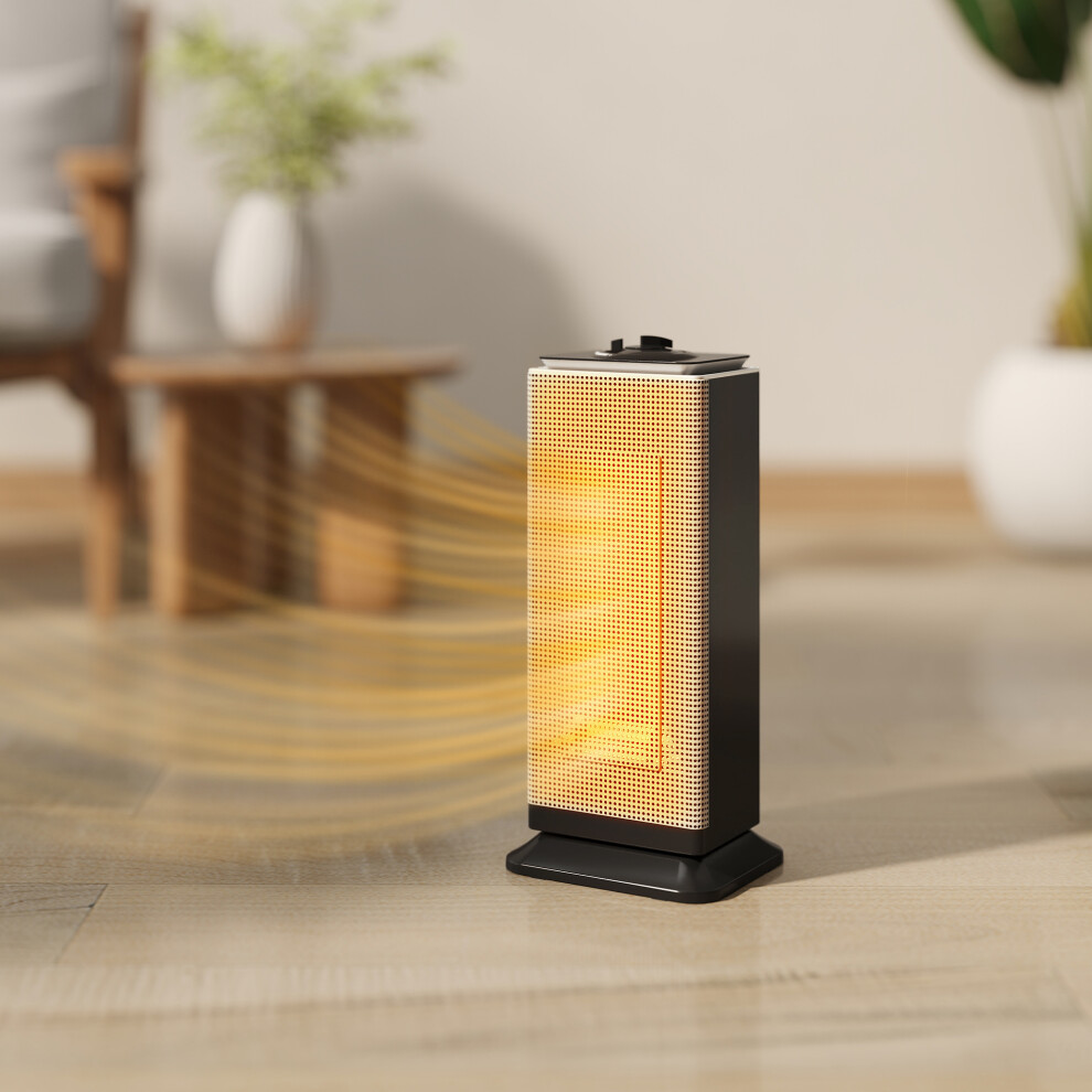 Homcom 1500W Electric Heater, Ceramic Space Heater With Fan, Black