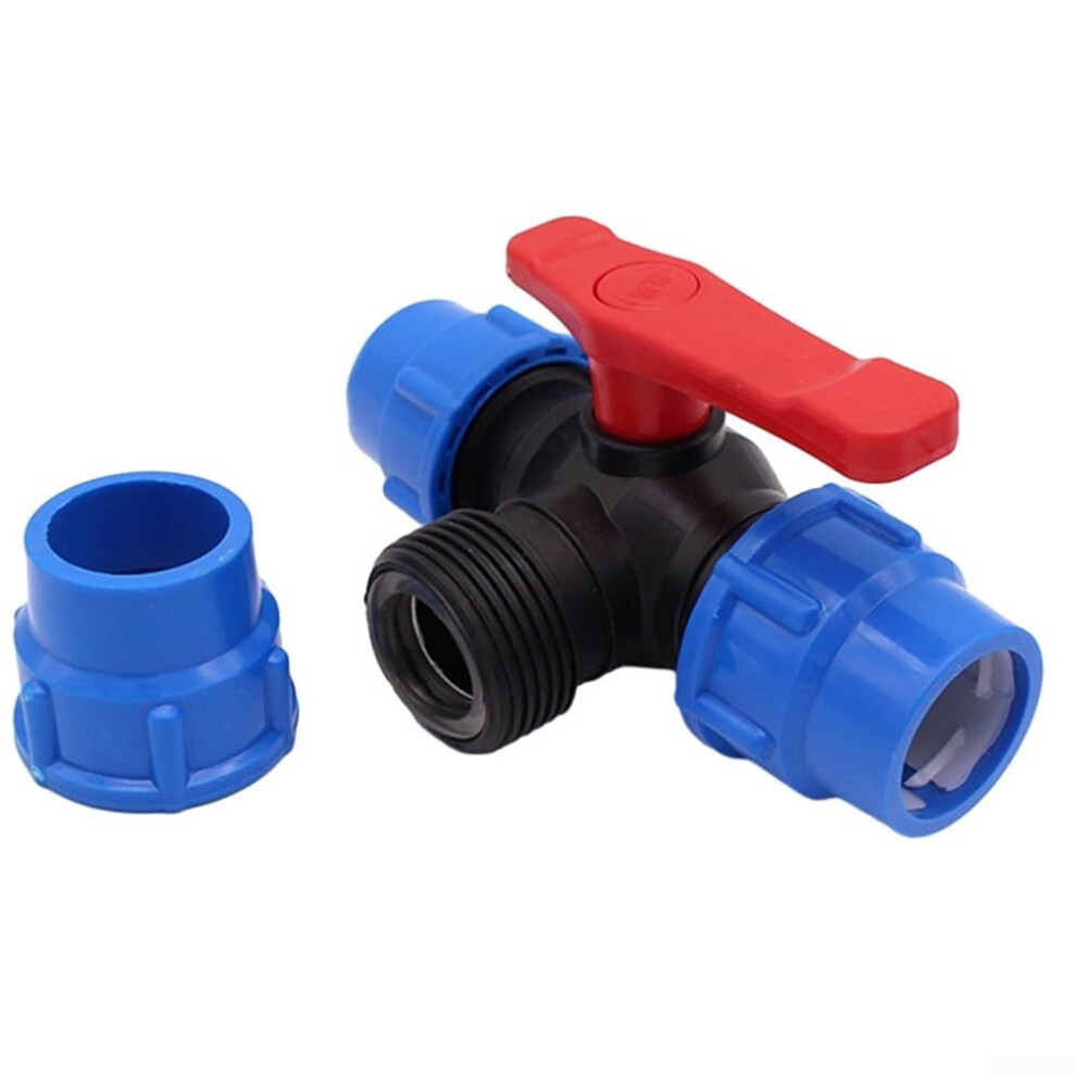 Pe Pipe 3 Way Ball Valve For Efficient Water Flow Management, Fits 20Mm To 50Mm Hose Connections (20Mm) 9382693916280