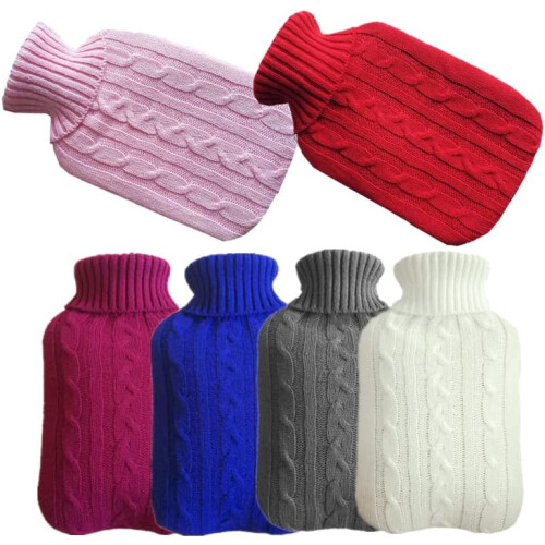 Hot Water Bottle Knitted Cover 2000ml Capacity Dark Grey 1pc Pack 1