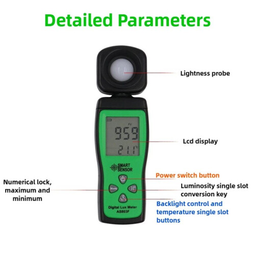 SENSOR 0-200000LUX  High Precision Light Meter  Digital Handheld Luminance Meter 1