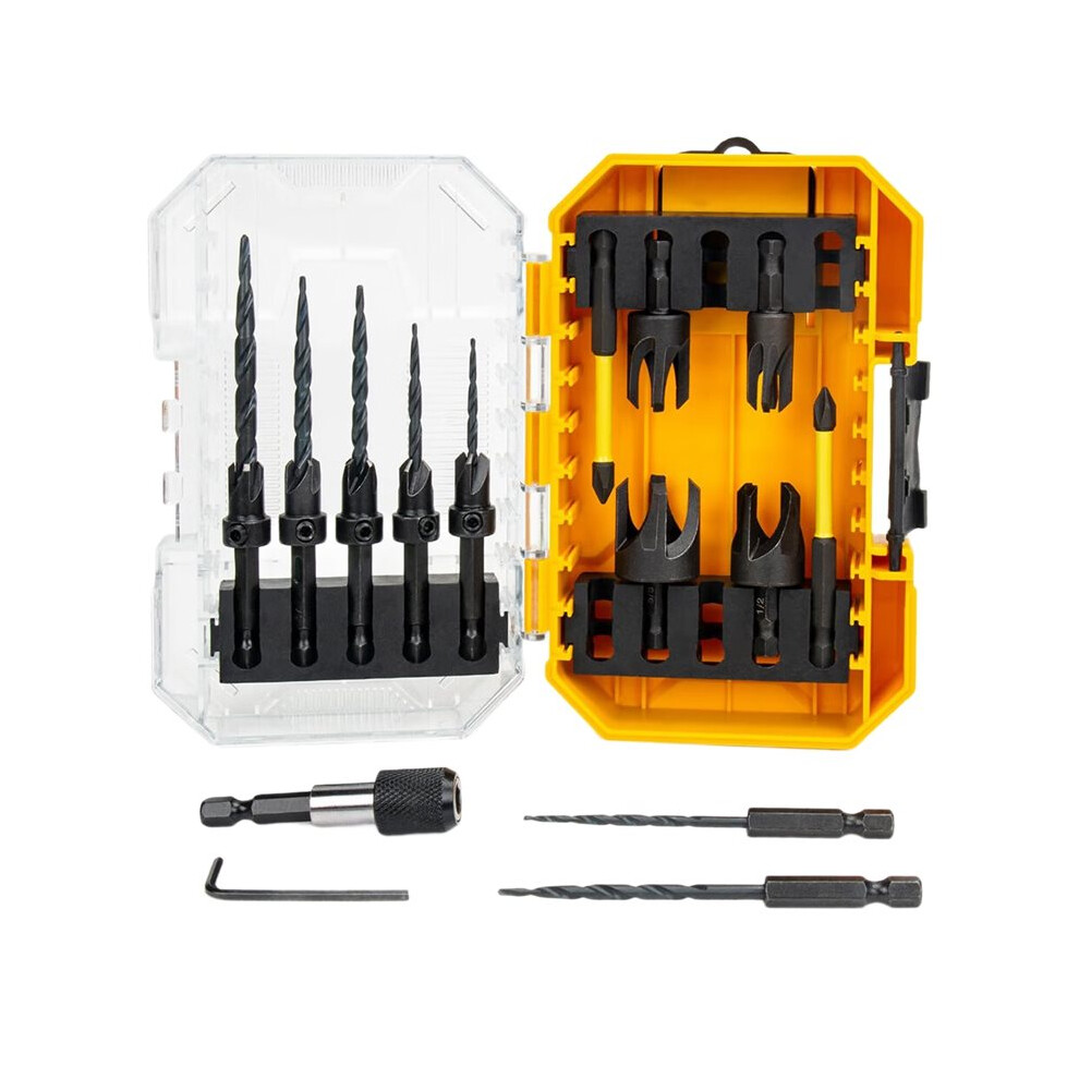 16Pcs Countersink Drill Bit Set For Woodworking With Storage Box, Adjustable Depth & Hex Shank 6034105839610