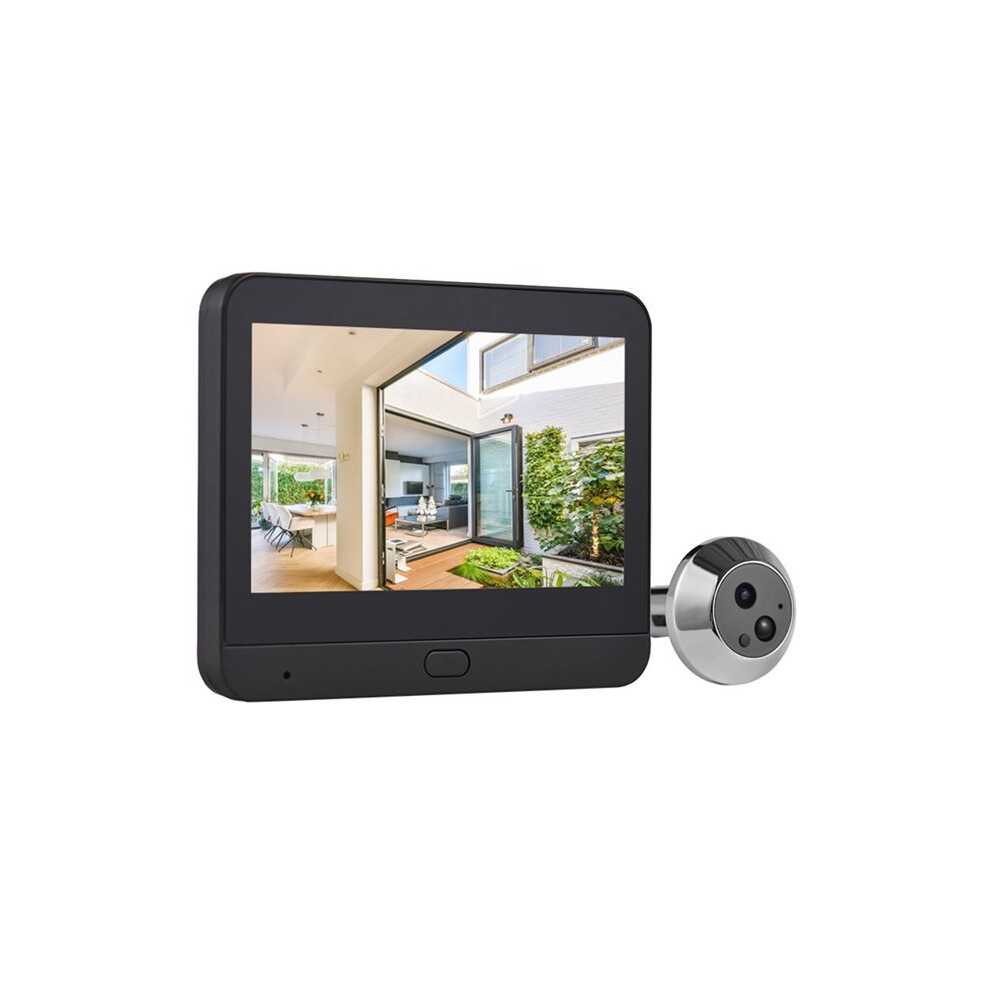 Tuya Wifi 2Mp Peephole Door Camera Wireless Video Doorbell Pir Motion Detection Home Security Black 4713372397604