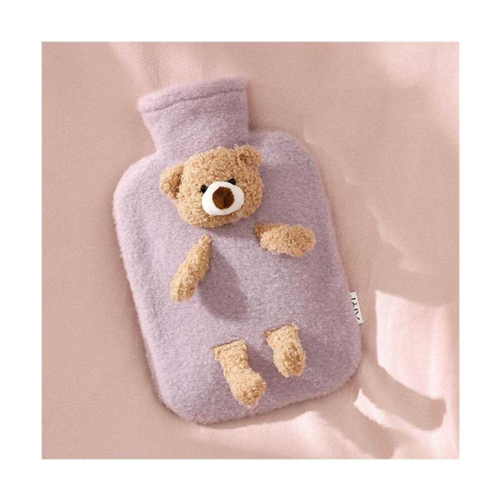 Reusable Portable Winter Hot Water Bottle 500ML PVC Material Water Injection Bag Plush Hand Warmer