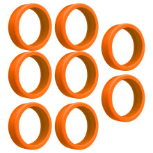 8 pièces de couvre-roue en silicone orange pour valise / bagage, réduction du bruit et absorption des chocs