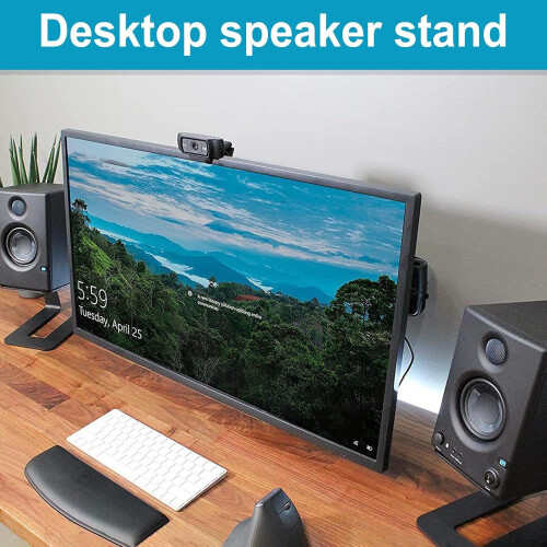 MetalComputer Speaker Stand, C C Speaker Stand, VibrationResistant, SpaceSaving Desktop Speaker Stand 2