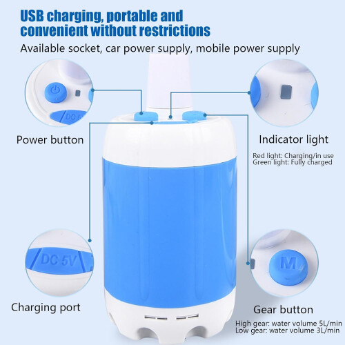 Portable Shower for Camping  5000mah Electric Shower, 2 Spray Modes 2