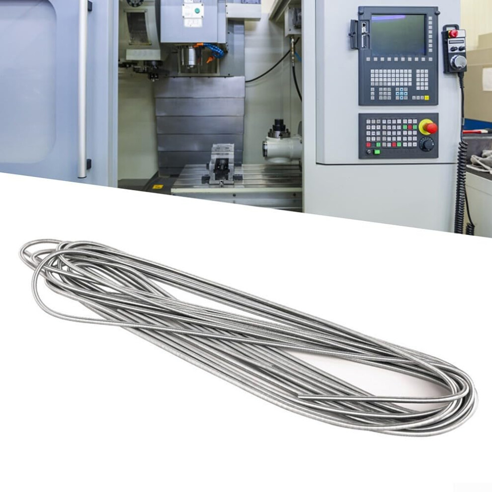 Stainless Steel Oil Pipe Protective Sleeve 6Mm X 4M, Oil And Moisture Resistant, Spring Steel Wire Reinforcement 9426802706345