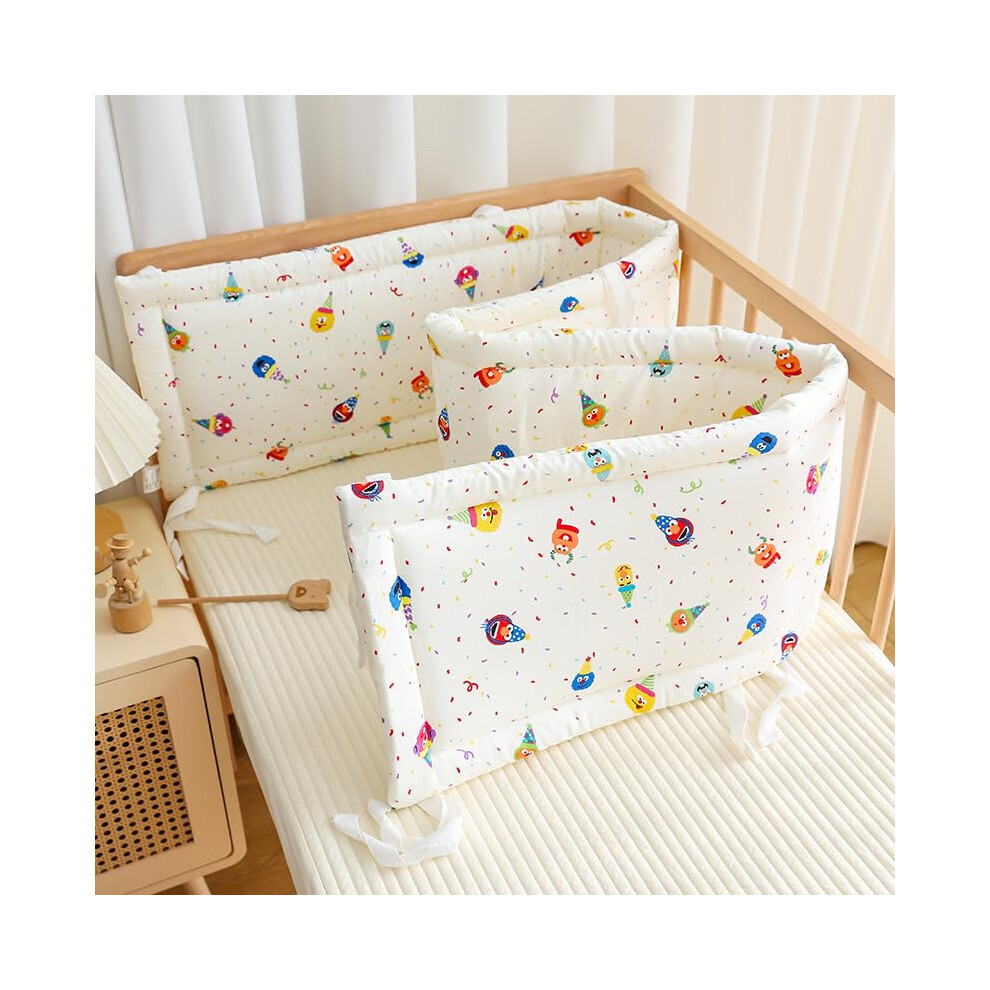 Breathable Crib Bumper with AntiCollision Padding, Soft Baby Cot Rail Guard, 180x28cm B06