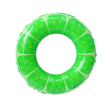 Boia inflável para piscina, com tema de frutas (laranja, uva e limão), feita em PVC de alta qualidade, ideal para crianças e adultos.