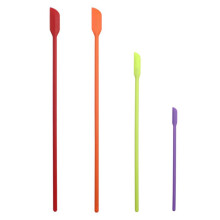 Elegantes Mini-Spatel-Set, 4er-Pack für Make-up und Kochen, lebensmittelechtes Silikon, leicht zu reinigende Mehrzweckwerkzeuge, Edelstahlkern,