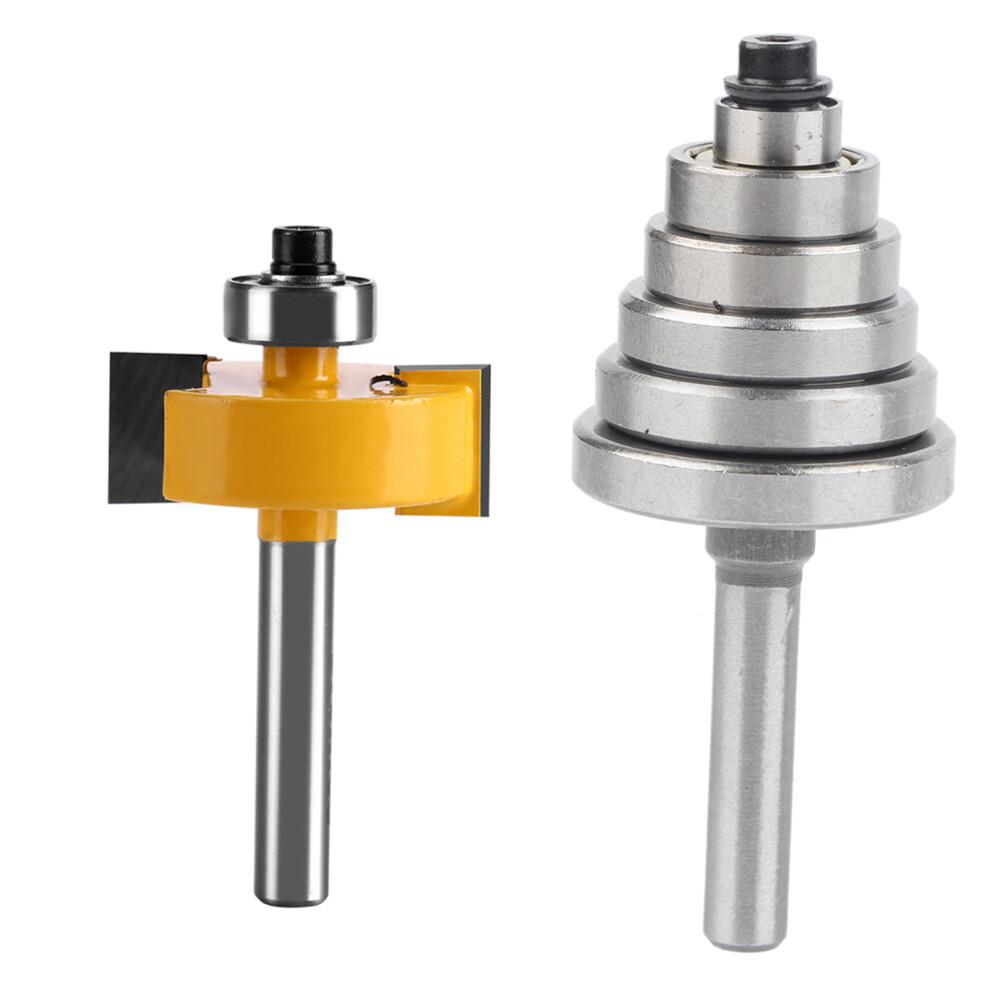 Professional Rabbeting Router Bit Set, Crafted For Precision And Durability, Features Teflon Coating For Wear Resistance And Interchangeable Bearing 9448196472538