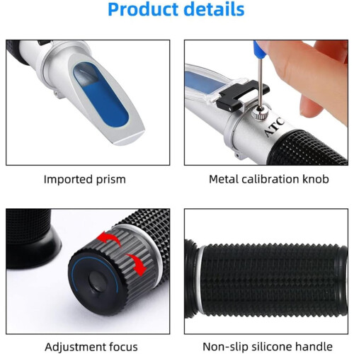 Refractometer, Alcohol Concentration Detector of Liquor Alcohol Meter Refractometer Refractometer 080% V/v Alcoholometer Oenometer 1