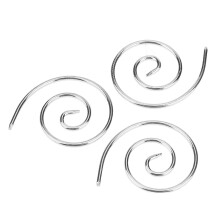 3 Stück Spiralgarn-Nadeln aus Edelstahl, 4x3,5 cm, silber