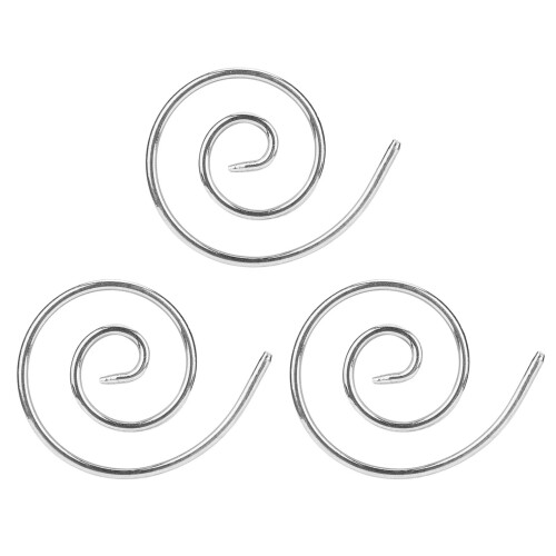 3 Stück Spiralgarn-Nadeln aus Edelstahl, 4x3,5 cm, silber 1