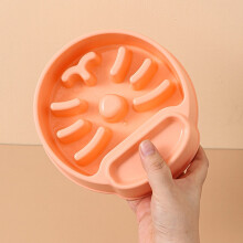 Buntes Kunststoff-Futter-Beschäftigungsnapf für Hunde und Katzen, 16 cm Durchmesser, Orange