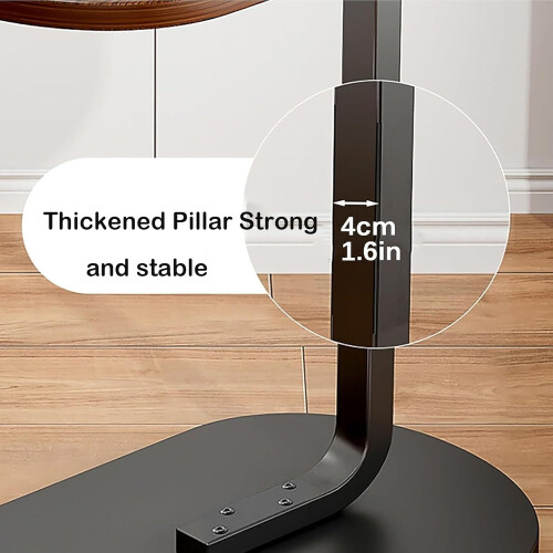 C Shaped End Table, Small Space Side Table For Couch And Bed, Narrow Modern End Table, Black White 2