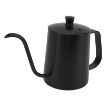 Stainless Steel Small Pour Over Kettle, Camping Coffee Pot, Drip Coffee Canteen (Black 350ML)