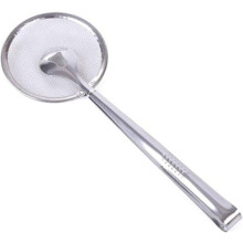 Kitchen Strainer Tongs with Oil Draining DualSided Skimmer for Frying BBQ Cooking Silver
