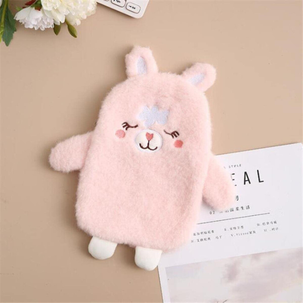 350ML Cute Cartoon Plush Hot Water Bottle Hand Warmer, Soft Plush Cover, Portable ExplosionProof Water Bag