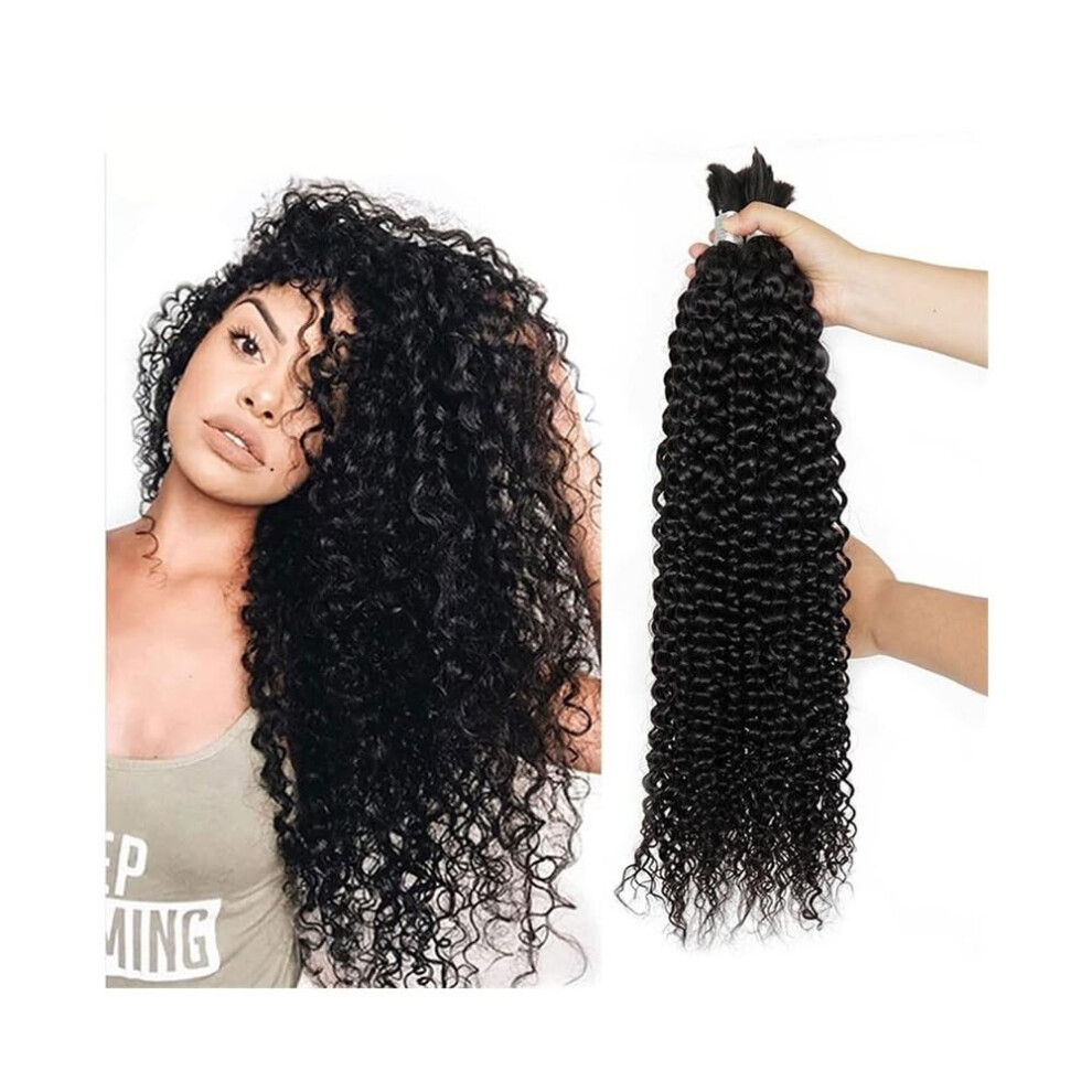 Unisex Braiding Hair Bulk Human Hair For Braiding Jerry Curly Indian Remy No Weft 1028 Inches 14 Inch Natural Color