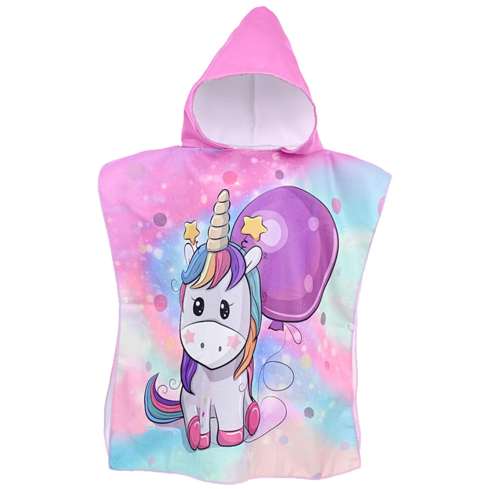 Hooded Poncho Towels for Kids, Swimming Bath Towels for Children (60x60cm)