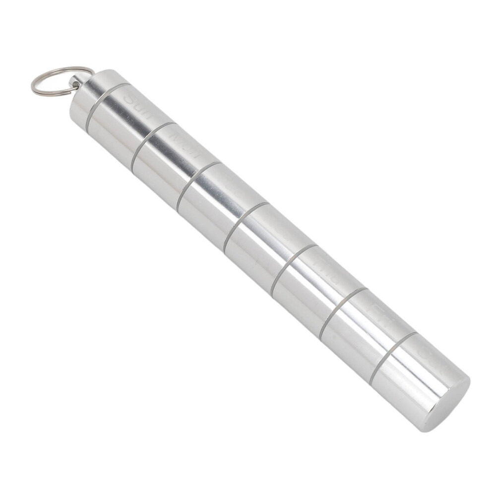 Silver Aluminum Alloy Weekly Pill Holder - Waterproof Large Capacity