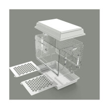 Bird Cages Acrylic Portable Bird Carrier Square Flight Cage for Travel Large White Home Gift