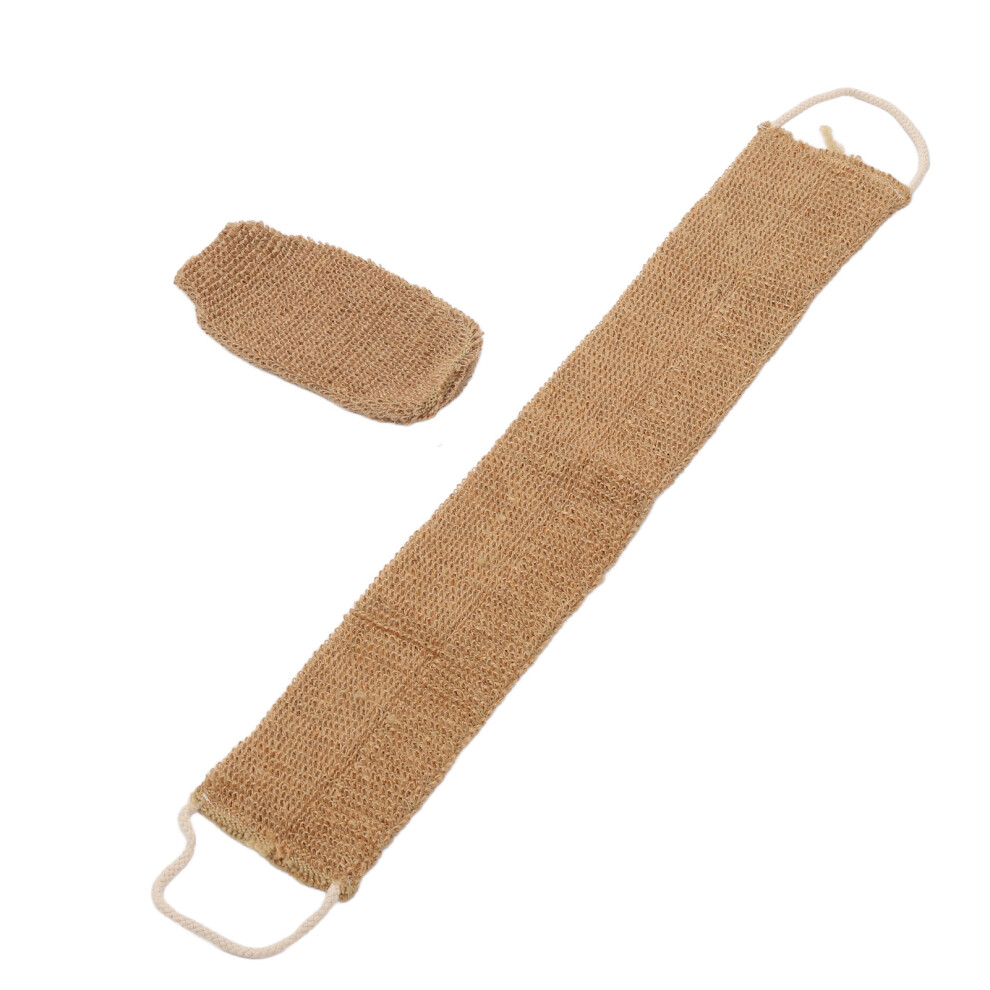 Exfoliating Ramie Back Scrubber Set for Men & Women, Portable Bath Glove
