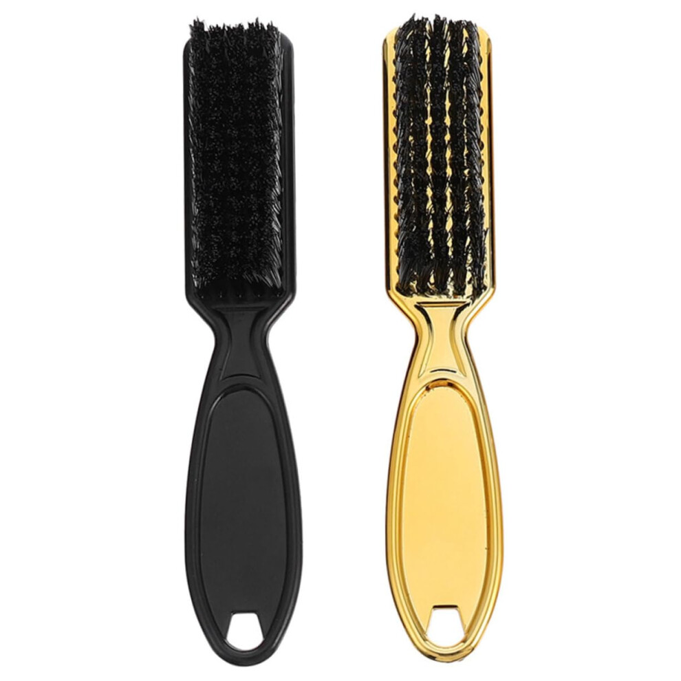 Black/Gold 2Pcs Neck Hair Cleaning Brush With Nylon Bristles For Post Haircut Cleanup And
