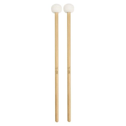 Percussion Drum Mallet with Wood Handle Felt Head White 1 Pair for Drummers 1