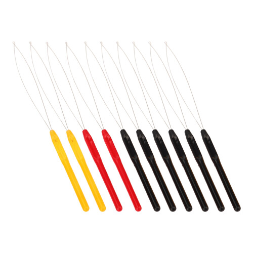 Hair Extension Loop Needle Threader Set with Metal Needle 10Pcs Pack