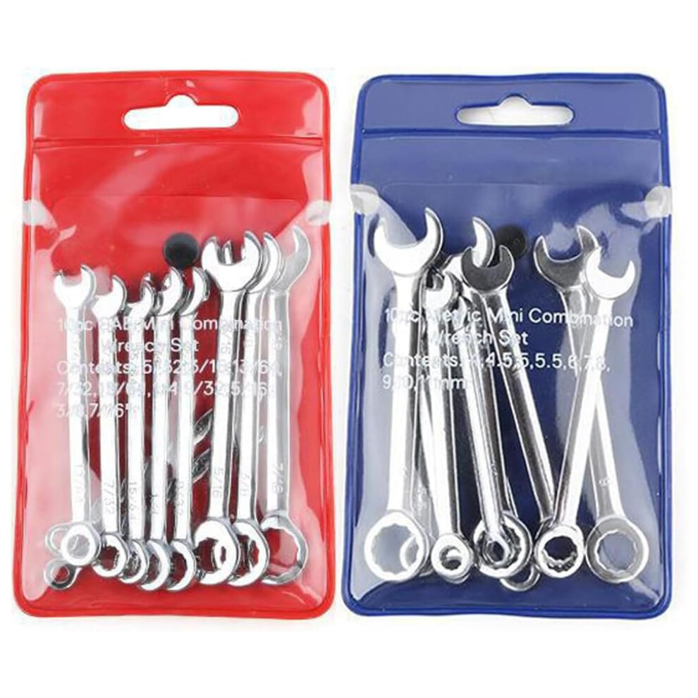 20Pcs Mini Wrench Set, Metric Sae 411Mm 5/32'7/16' Small Wrench Spanner Set 9347817231373