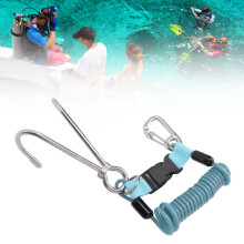 Gancio di immersione a molla primavera in acciaio inossidabile con gancio a doppia estremità e clip a scatto blu