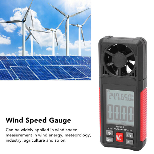 Digital Anemometer Wind Speed Meter HT605, LCD 0.70-30.00 m/s 2
