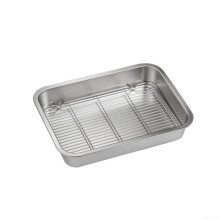 Stainless Steel Bakeware with Cooling Rack for Baking and Cooking Solutions (26x20x5cm)