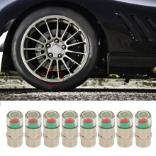 8 Stück Metallventilkappen für Reifendruck 35 PSI, 2,4 Bar, TPMS-Anzeige, 3 Farben