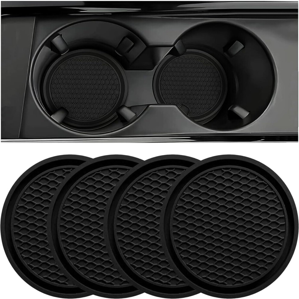 Car Cup Holder Coasters Set Of 4, Universal Nonslip Silicone Inserts, Spillproof Car Interior Accessories 9426802709223