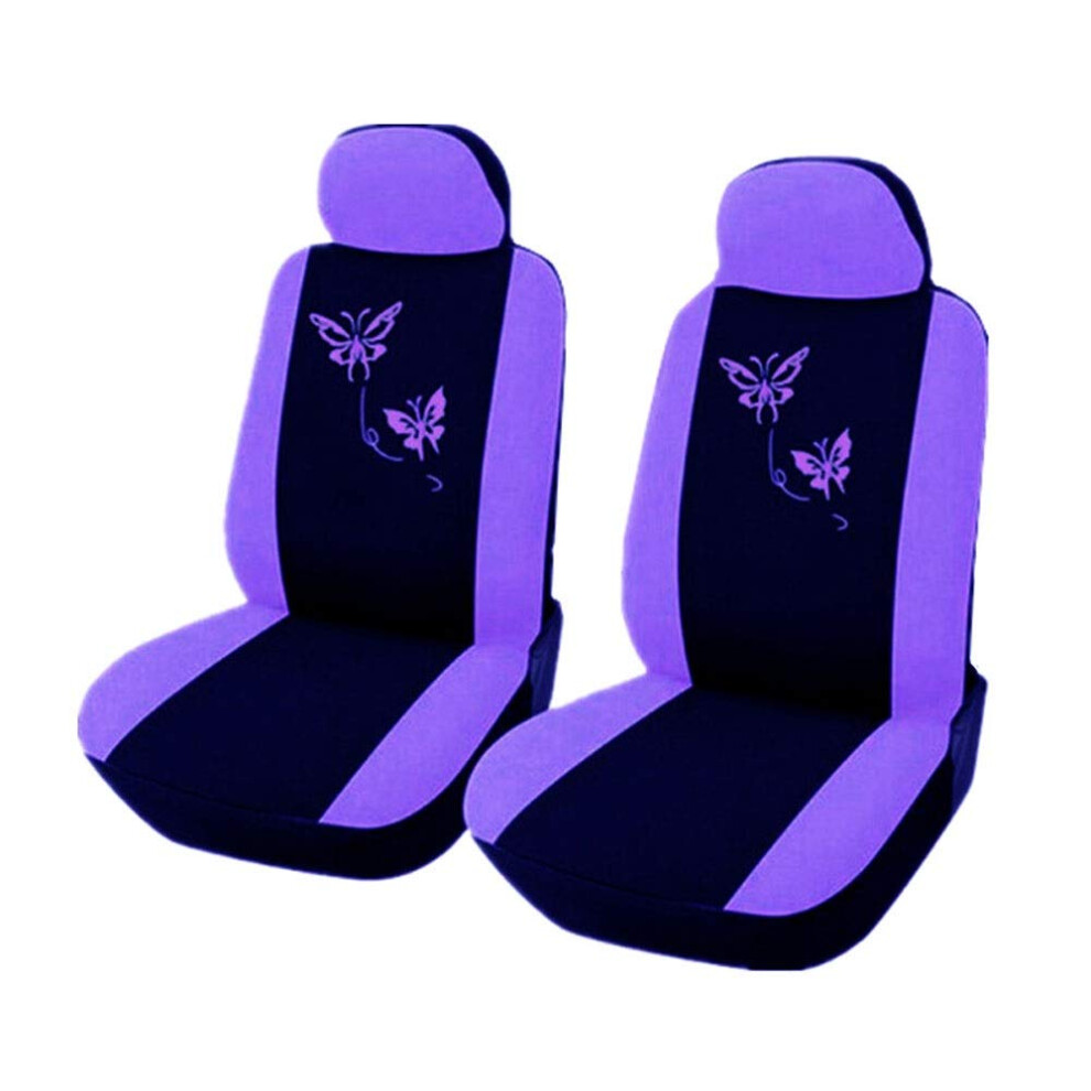 Car Seat Covers Universal Front Pair 4Piece Breathable Auto Interior Accessories Purple 9189345427183