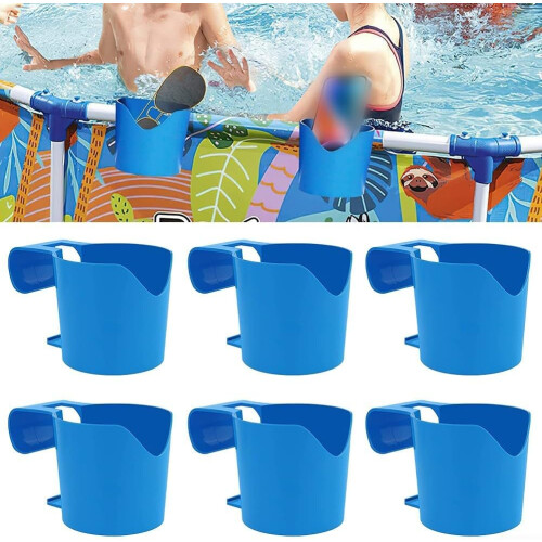 Pool Cup Holder for Above Ground Pool with Secure Drink Storage Fits 2Inch Rails Tool Install 2