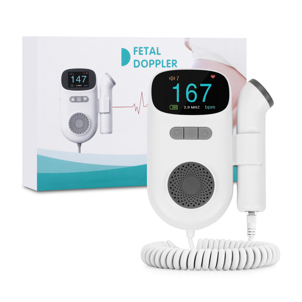 Safe Lcd Fetal Doppler With Bt, 1.77" Ultrasound, White