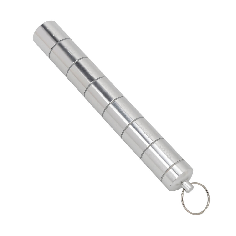 Medicine Organizer Weekly Pill Box Aluminium Waterproof Keychain 7 Days Silver